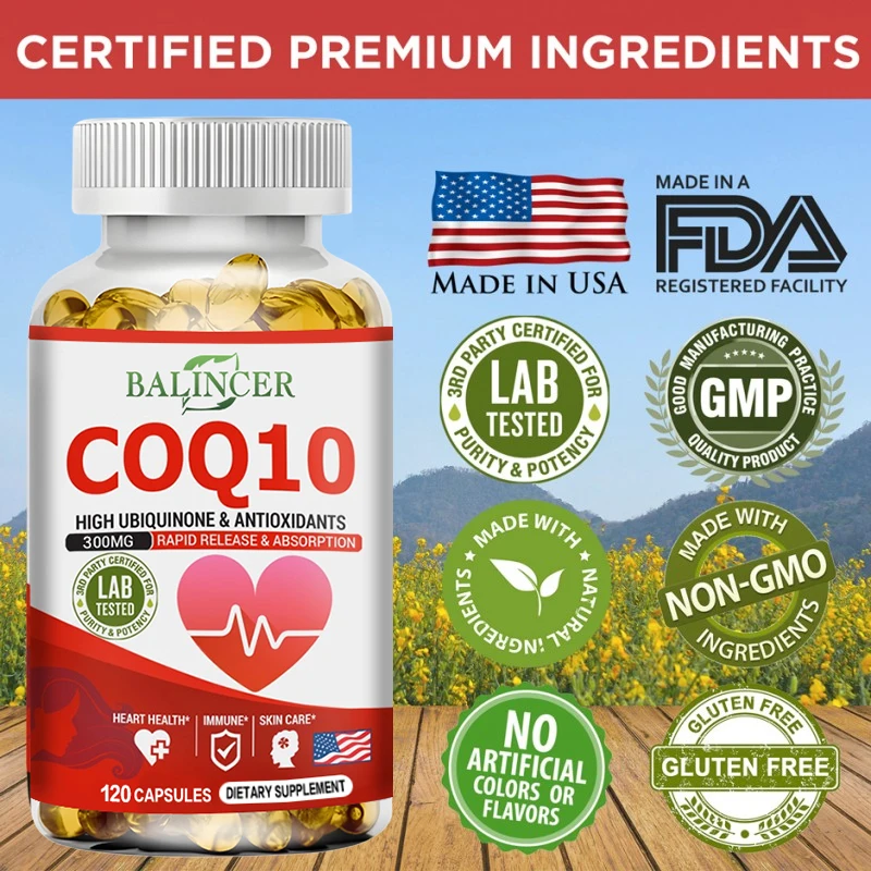 Balincer Organic Coenzyme Q10 Capsules Supports Energy Production Core System Health Supports Immunity Dietary Supplement
