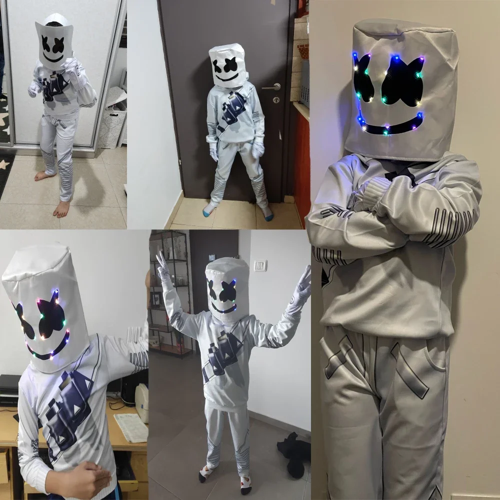 Spirit Halloween Marshmello Kids Camo Costume Size S - Officially Licensed Jumpsuit & Mask DJ Cosplay - View #9