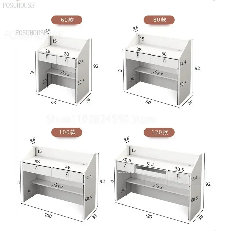 European Reception Desks Bar Counter Commercial Clothing Store Cashier Modern Office Furniture Desk Barber Shop Reception Desks