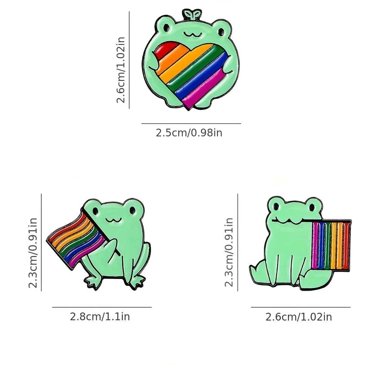 Frog Cat with the LGBT Pride Flag Enamel Pin Rainbow Brooch Jewelry Lapel  Pins Accessories Backpack