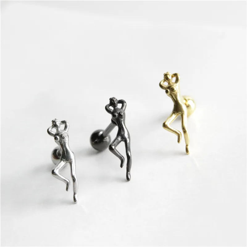 

Женские серьги-гвоздики в форме тела, из нержавеющей стали