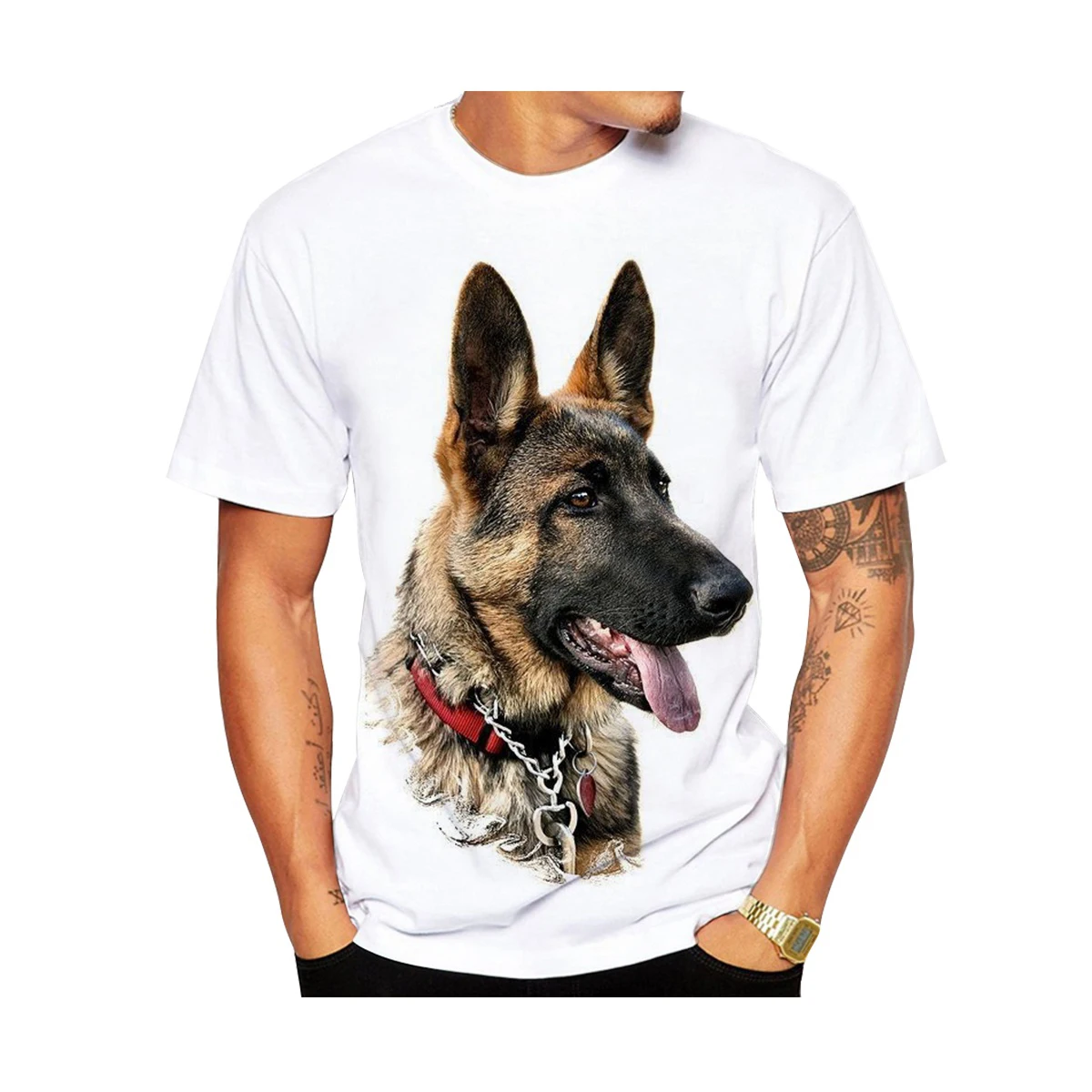 

2023 New Fashion Unisex 3D Printed German Shepherd T-shirt Cute T-shirt Men's T-shirt Size XXS-6XL