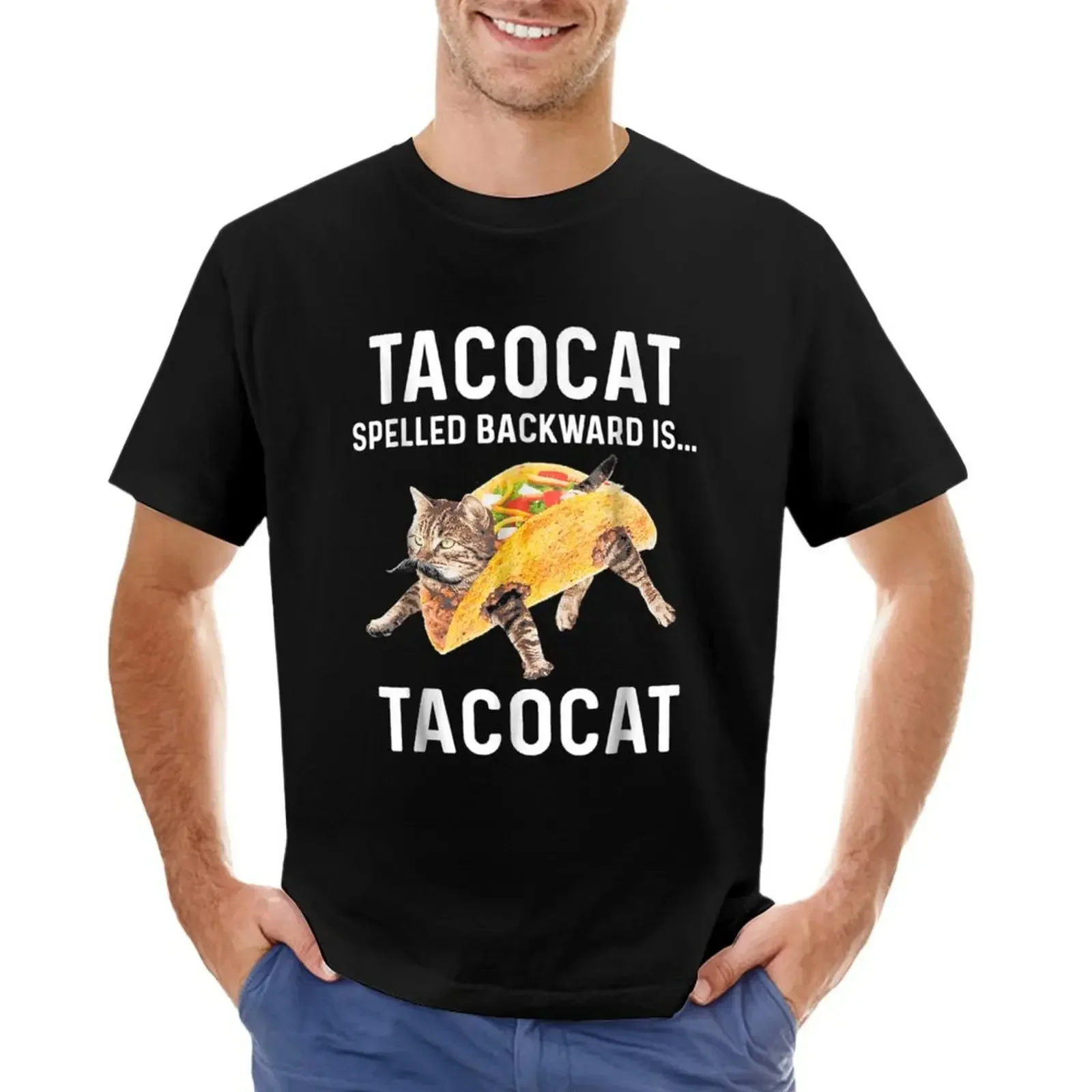 Забавная Подарочная Мужская футболка Tacocat с вставками назад с надписью «Is Love Cat And Lover», летний топ, высокие мужские футболки