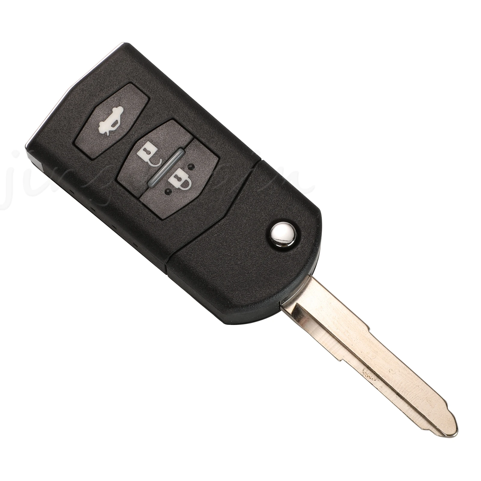 กุญแจรีโมทรถยนต์แบบพับได้ 3 ปุ่ม jingyuqin สำหรับ Mazda 5WK43449D /5WK43449E /5WK43449F 434MHz M2 Demio M3 Axela M5 Premacy M6 Atenza 2