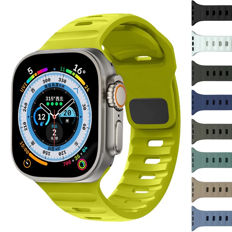 

Soft Silicone Strap For apple watch band Ultra 49mm 44mm 45mm 42mm 41mm 42mm 38mm sport watchband iwatch Serise 8 7 6 5 4 3 2 SE
