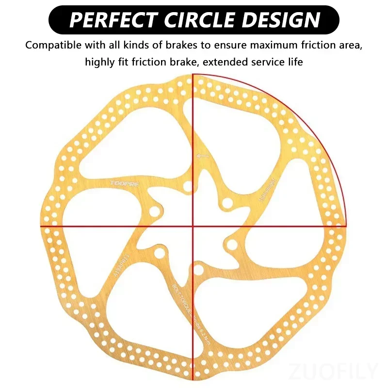 G3 HS1 Bicycle Brake Disc 160mm 180mm MTB Bike Golden Brake