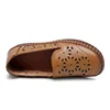 TIMETANG Fit Wide Foot Handmade Genuine Leather Flat Shoes Women Summer Shoes Lady Loafers Breathable Soft Hollow Female Shoes 5