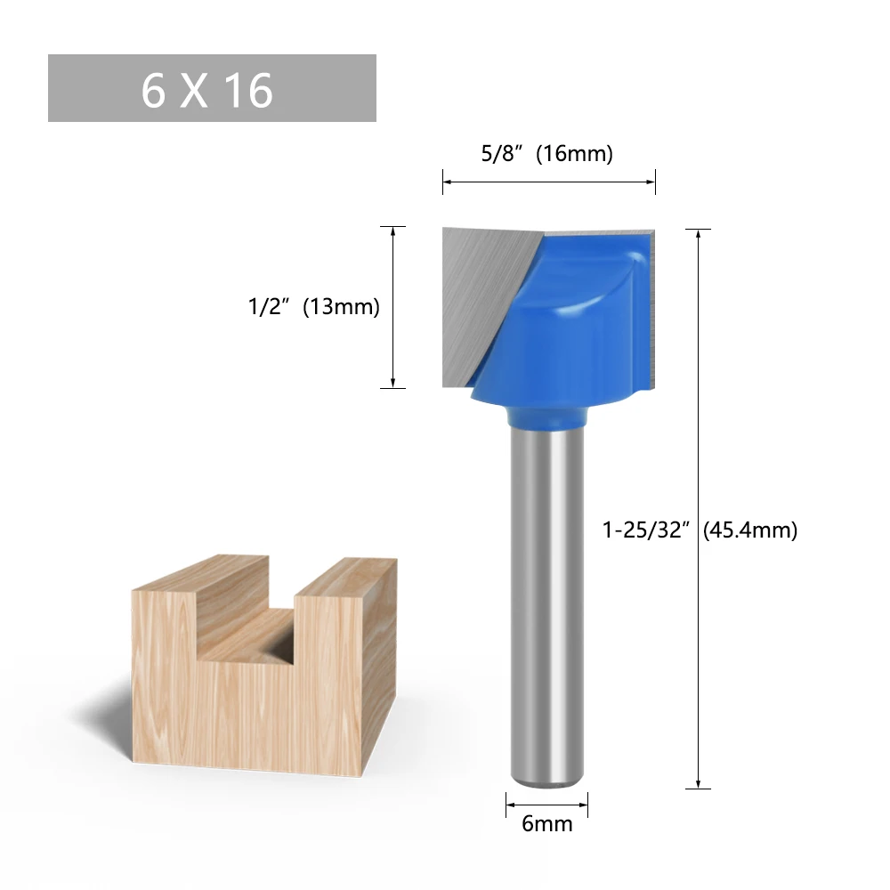 LAVIE 1pc 6mm Cleaning Bottom Bit Straight Router Bit Set Clean Milling Cutter Woodworking Power Machine-C C06006