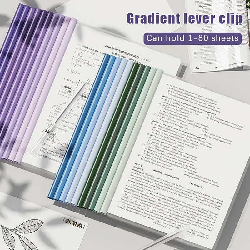 File Folder Thicken Draw Rod A4 Document Storage Bag Clip 10pcs