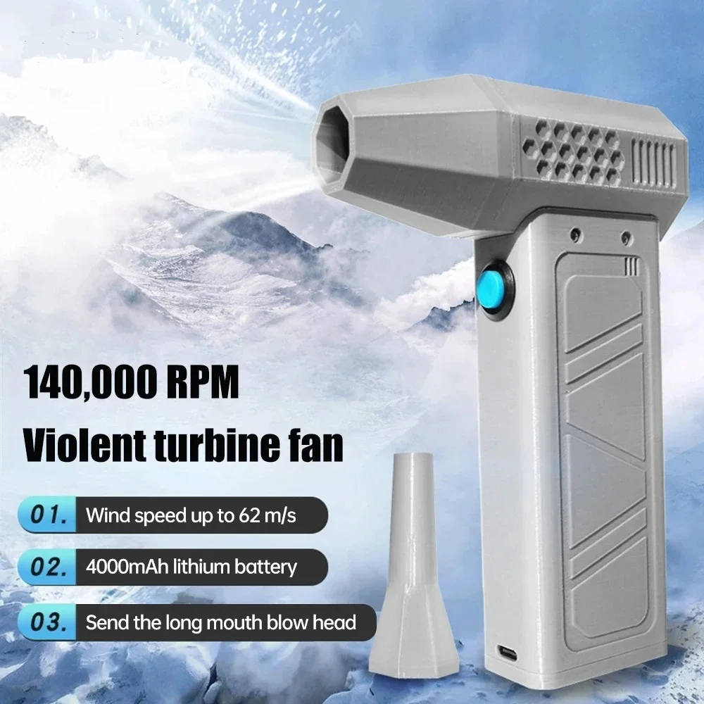 Turbo Jet Fan Mini 140000RPM Brushless Motor Adjustable Wind Speed Handheld Duct with Power Display