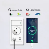 Melery สีขาวอิสราเอลมาตรฐาน USB TypeC Fast CHARGING Wall SOCKET SWITCH สารหน่วงไฟ SC31 แผง 145 มม.ทีวี Tel CAT5 CAT6 5