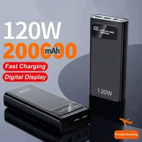 120W Fast Charging Power Bank 200000mAh Ultralarge Capacity Portable Digital Display External Battery For iPhone Samsung Xiaomi 1