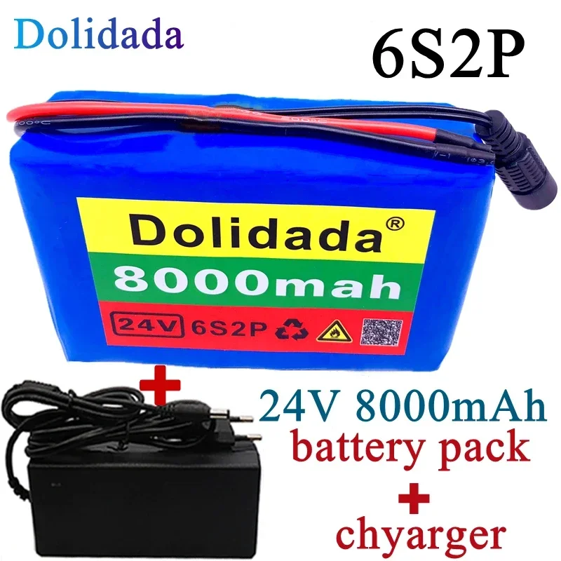 

6s2p 24V8Ah 18650 Battery Lithium Battery 25.2v 8000mAh Electric Bicycle Moped /Electric/Li ion Battery Pack with + charger