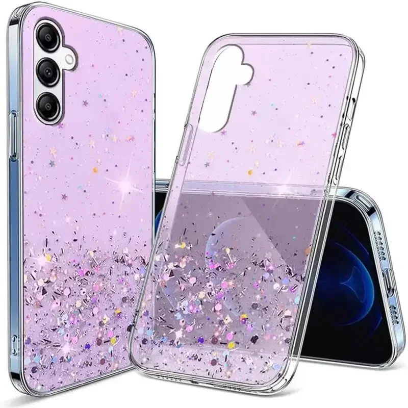 Silver Foil Bling Glitter Silicone Phone Case Cover
