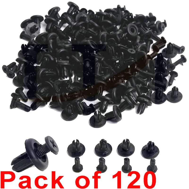 

120Pcs 8mm Car Hole Plastic Rivets Fastener Fender Bumper Push Pin Clips Clip
