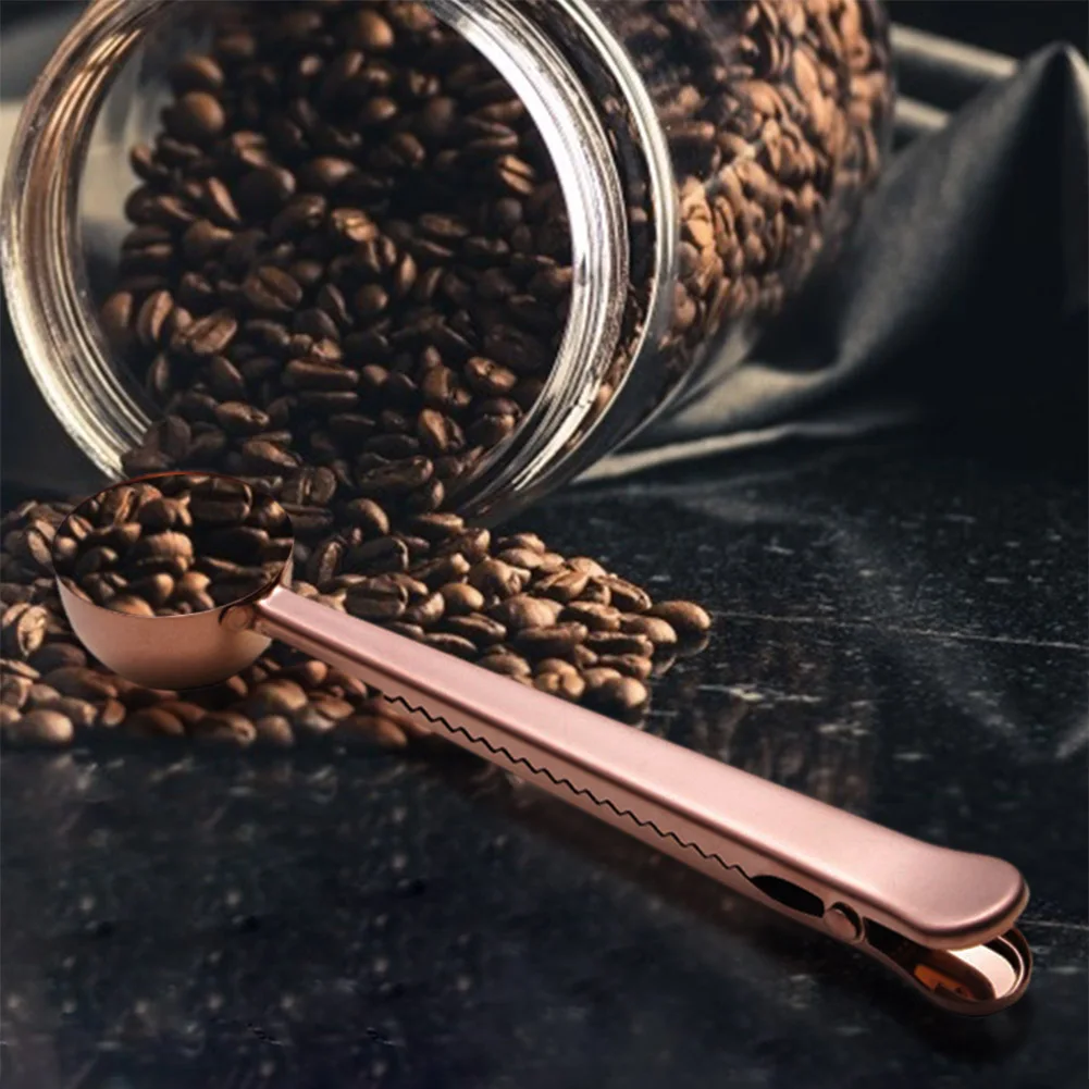 Stainless Steel Coffee Scoop with Clip - Measuring...