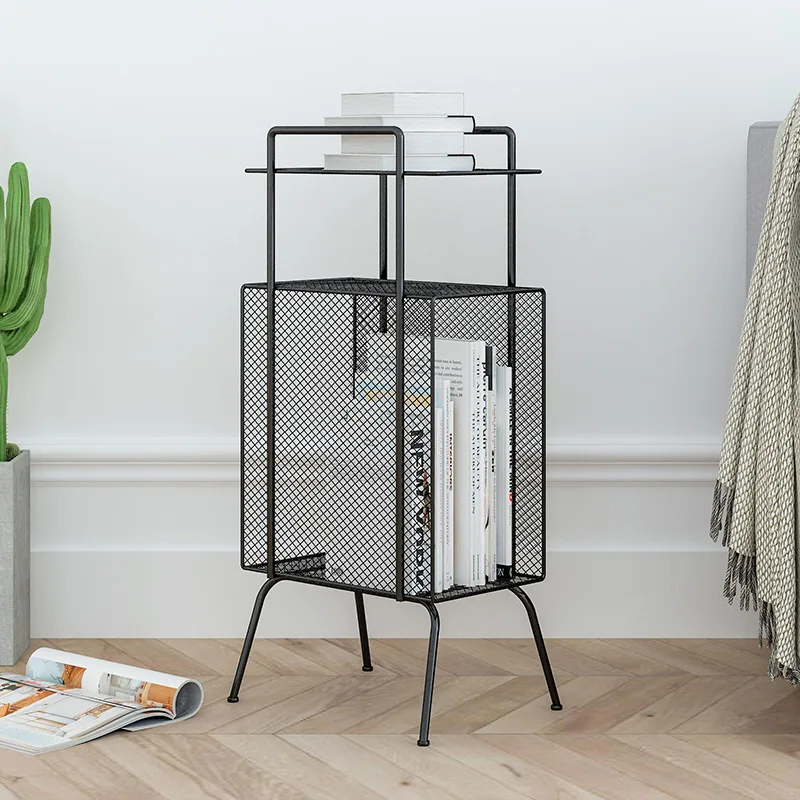 

Newspaper Magazine Rack Nordic Iron Art Magazine Storage Shelf Sofa Floor Shelf Display Children's Picture Book Shelf