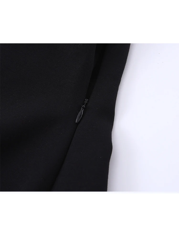 Summer Women Sleeveless Camisole Fashion Streetwear Elegant Back Bow Decoration Zipper Tank Tops Chic Contrast Color Sling Top