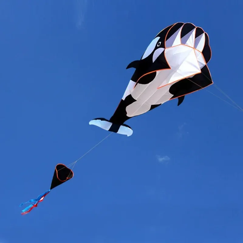 Giant 2.2m Whale/Dolphin Kite with Long Tail and 100m Line – Perfect