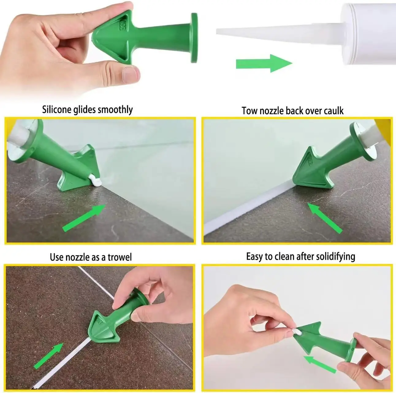 Caulking Tools Caulking Gun Nozzles Sealant Tool Kit Prodrill 5Pcs Caulking Tool Kit Silicone Caulk Nozzle Applicator Finishing Set Grout Sealant Remover Finishing Scraper Edger
