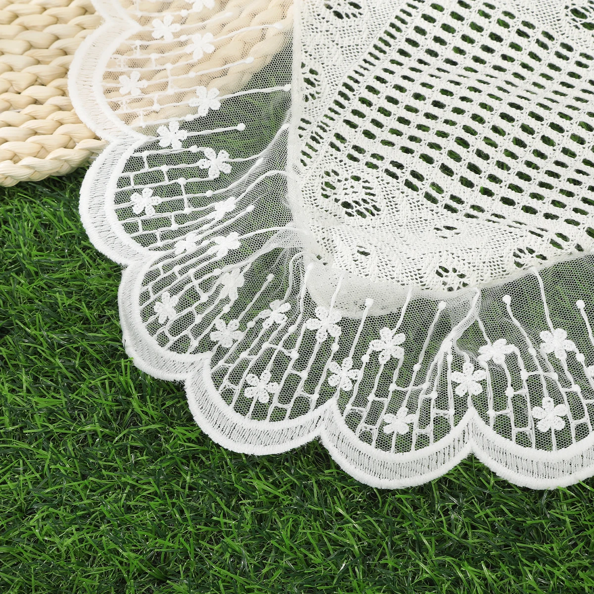 Crochet Lace Hollow Turban Scarf Hair Bands for Women Fashion White Turban Headband Bandana Floral Headwrap Hair Accessories