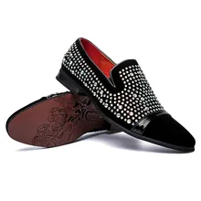 

NXY Men's shoes men's Lefu shoes Korean version diamond inlaid low top shoes young men's breathable pointed leather