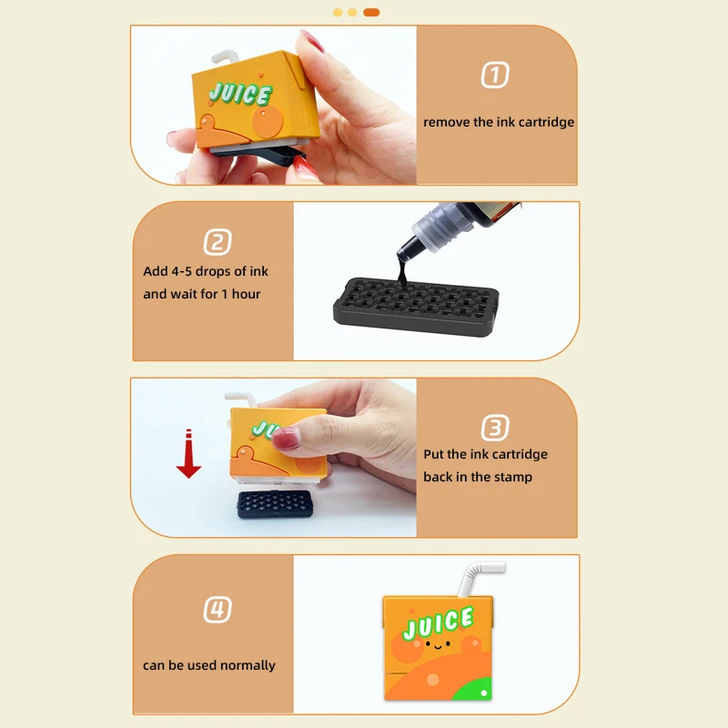 Name Stamp DIY For Student Name Seal Juice Cake Coffee Kitchen Food Simulation Kitchenware Play Pretend Play Montessori Toys