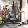 Hanging Egg Chair with Stand - Egg Swing Chair Outdoor Indoor Patio Wicker Chair Swing Hammock Egg Chairs 400lbs Capacity 5