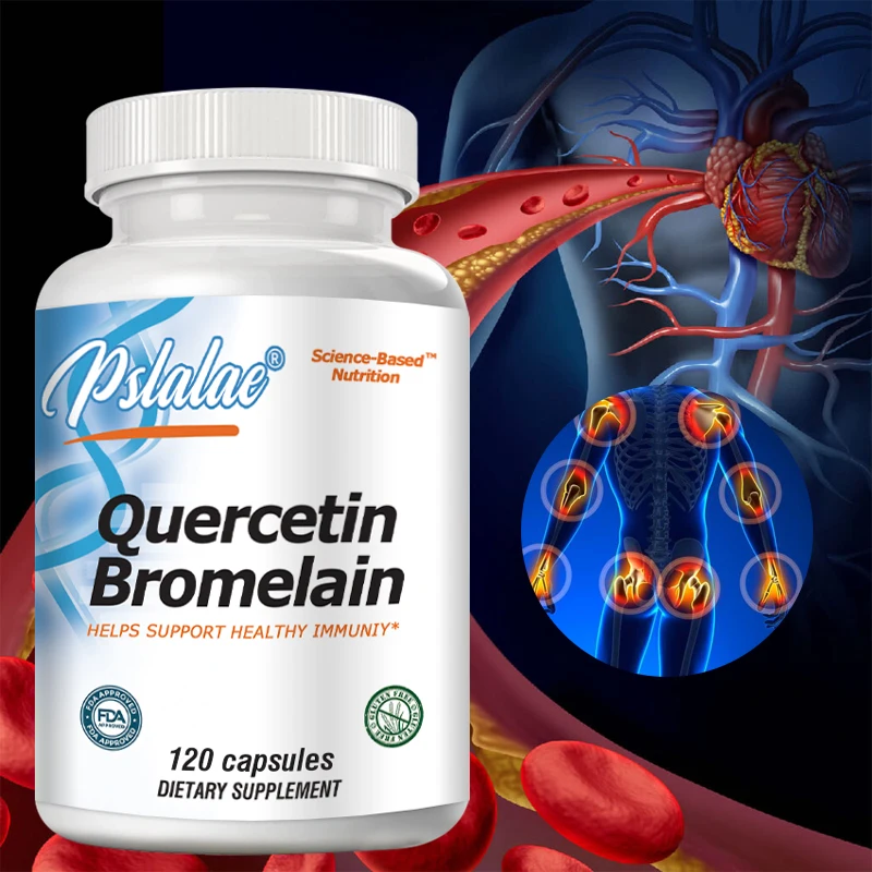 

Quercetin Bromelain, Immune Support, Heart, Joint & Respiratory Health, Non-GMO, Vegan Capsules
