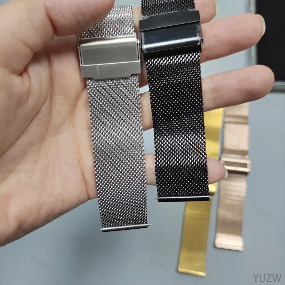 Elegant Milanese Mesh Loop Strap for Garmin Watches - 20mm/22mm Metal Band