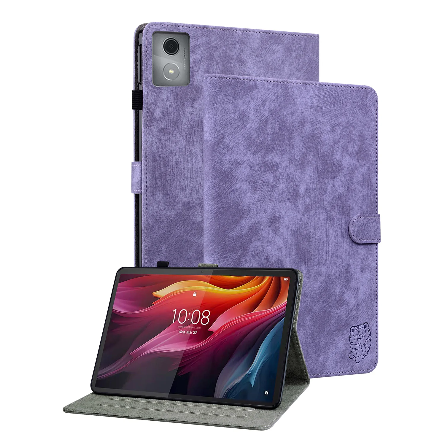 Charming Tiger Flip Case: Shockproof, Foldable Stand, Solid Tablet Cover
