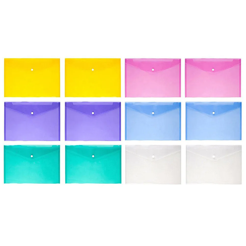 24Pcs 문서 정리 파일 폴더 투명 봉투 폴더 클래식 A4 크기 찢어짐 방지 방수 사무실 파일 문서