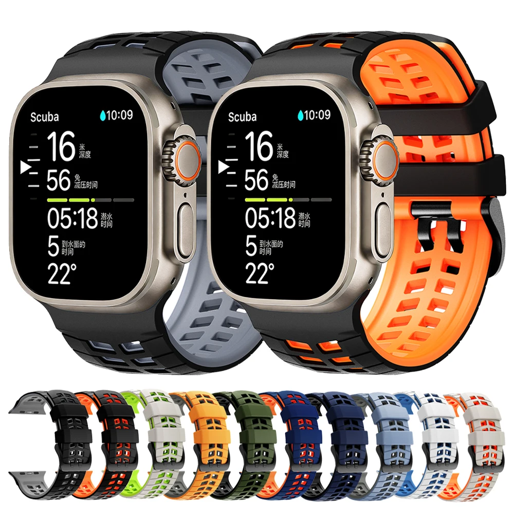 Premium Silicone Sports Bracelet for Apple Watch - Versatile Replacement Band