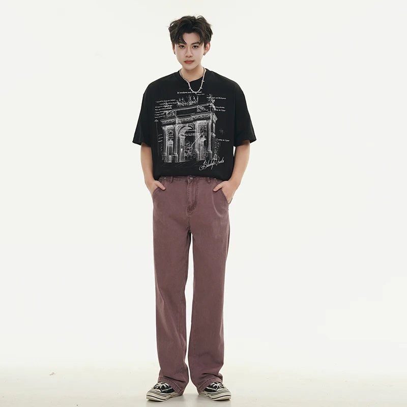 Washed  Cloth High Street American Style Hip Hop Straight Jeans Classic Retro All-Match Street Fashion Loose Fashion Couple