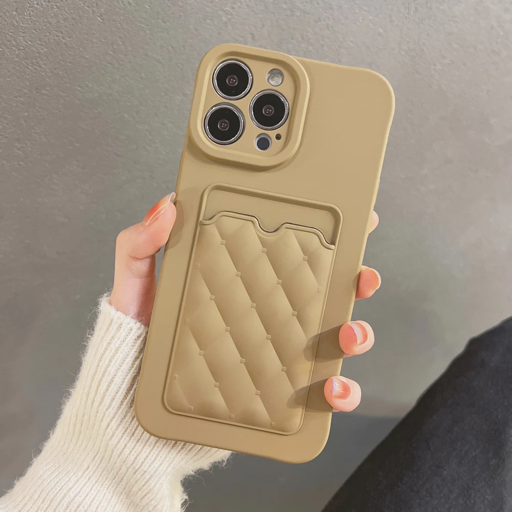 Fashion Diamond Lattice Pattern Wallet Case For iPhone 11 12 13 Pro Max XS X XR 7 8 Plus SE Soft Silicone Card Slot Holder Cover iphone 13 pro max cover