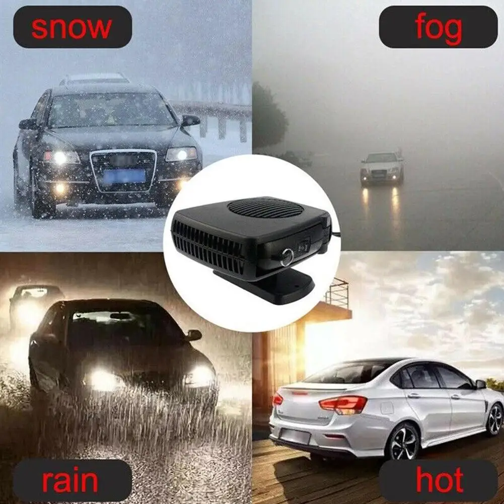 200W 12V/24V Portable Fan 2 IN Coog 1 Heater Electric Auto Car Windshield Anti-Fog Heating Defrost_voghion.com