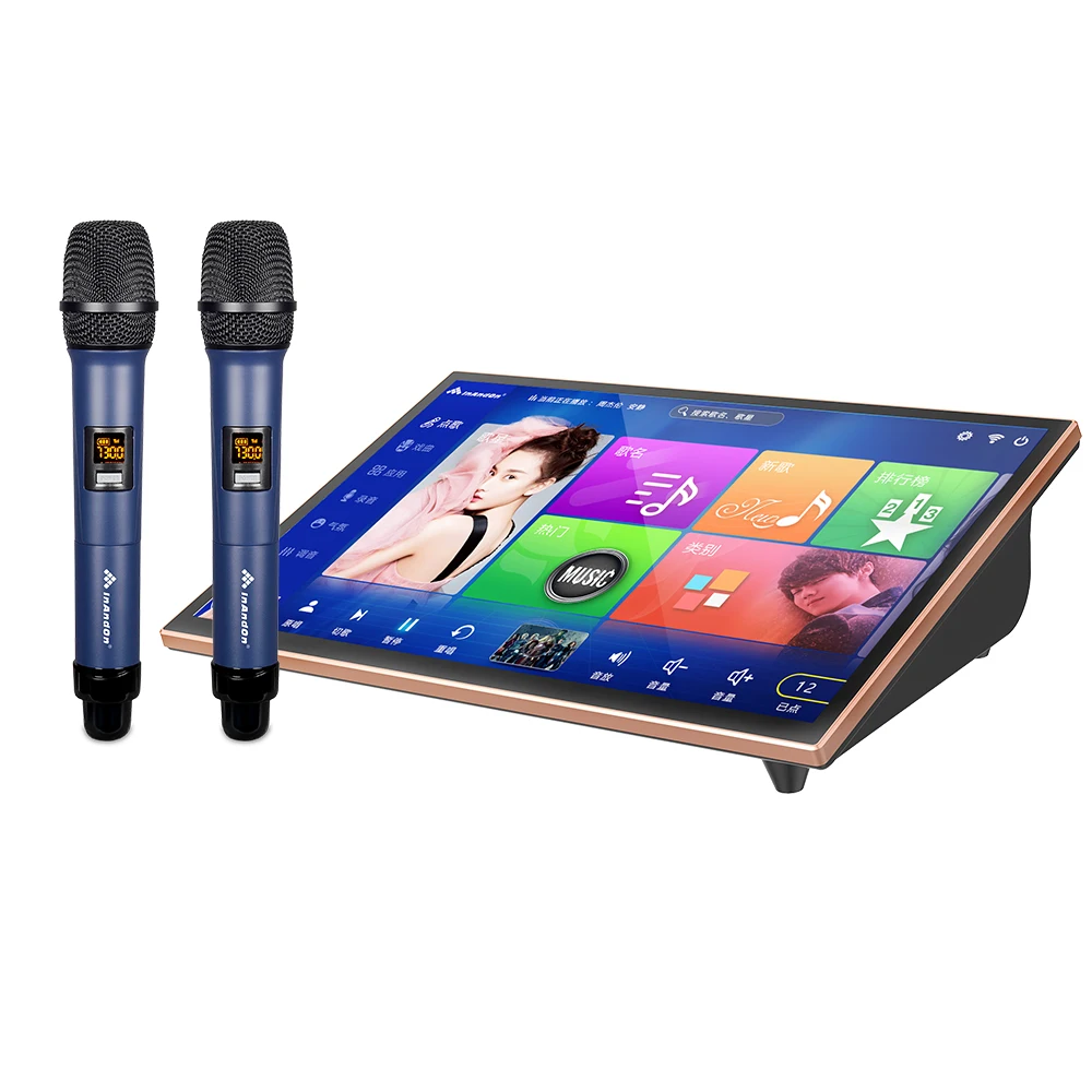 

Premium 19'' Touch Screen InAndOn Karaoke Player Portable Karaoke Machine Home KTV Karaoke System with Microphones for TV