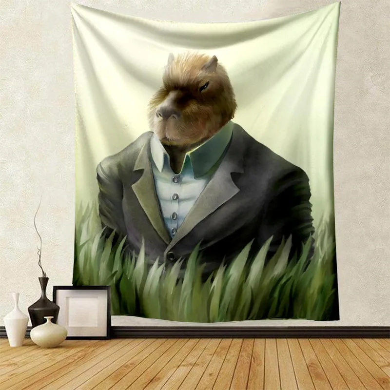 Capivara Clube Pintura De Parede Tapeçaria De Parede Engraçada Humor  Capivara Tapeçaria De Tamanho Grande Tapeçaria Para Sala De Estar Decoração  Do Quarto De Casa - AliExpress