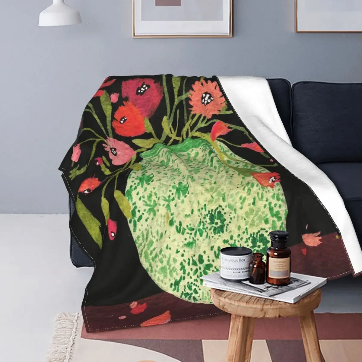 

Casual Becca Stadtlander Fleece Throw Blankets Flower Blankets for Sofa Bedroom Ultra-Soft Bedroom Quilt