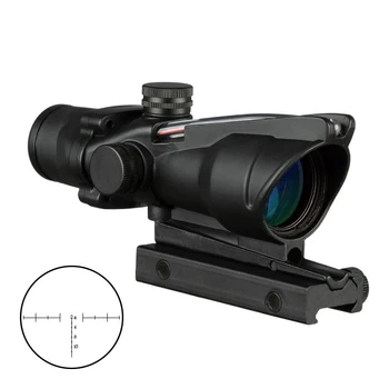 4X32 Hunting Riflescope Real Fiber Optics Grenn Red Dot Illuminated Etched Reticle Tactical Optical Sight 1
