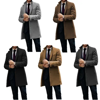 Comodo trench da uomo personalizzato con risvolto dentellato monopetto giacca invernale da uomo elegante da ballo d'affari di alta qualità 1