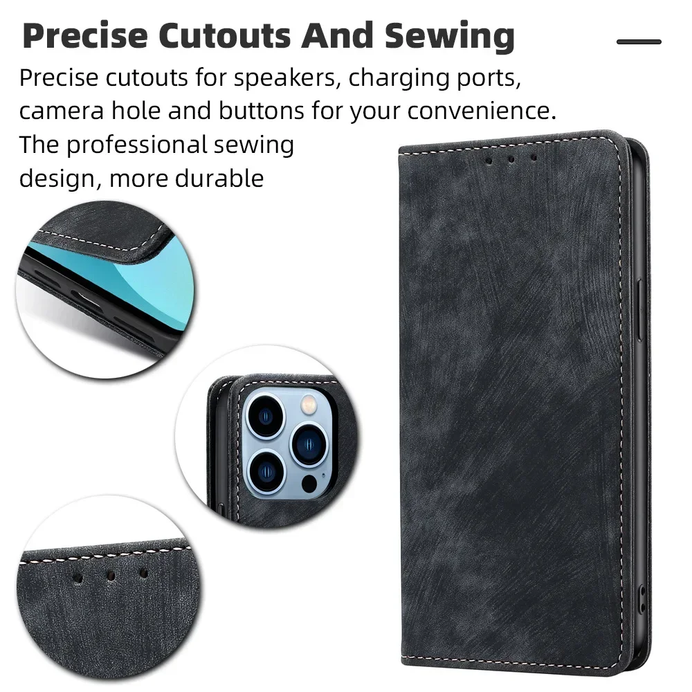 Elegant Leather Flip Cover Business Phone Case - Premium Protection & Style