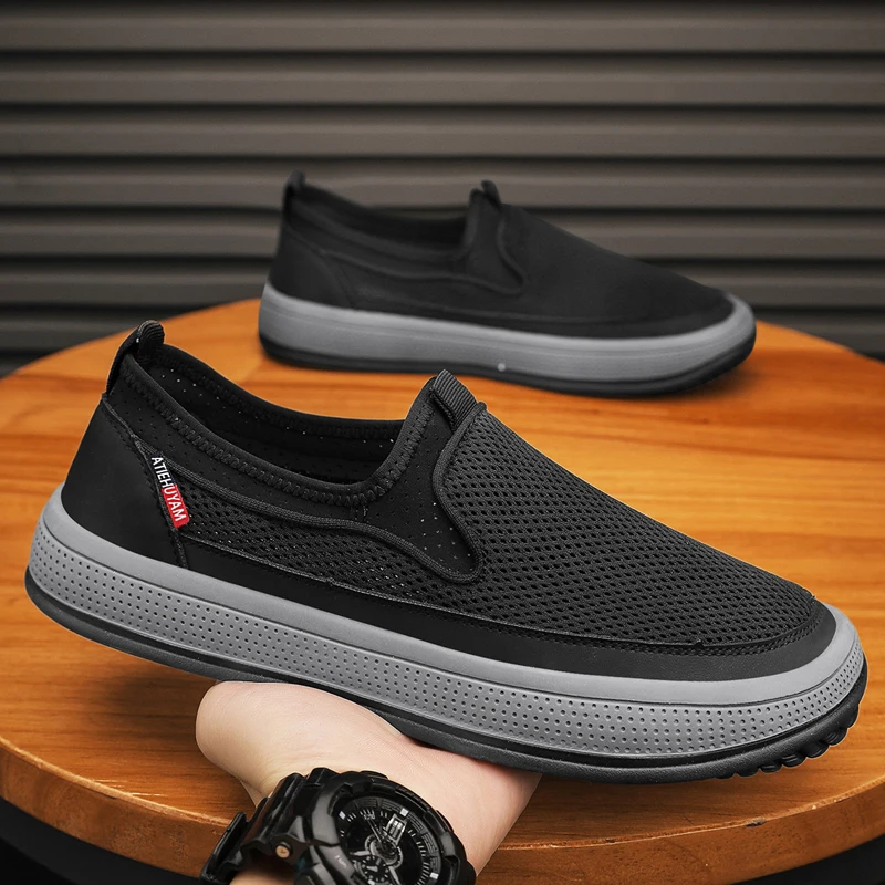 

Casual Shoes Men Shoes Comfortable Breathable Ice Silk Lightweight Walking Flat Shoes Male Sneakers breathable mesh shoes