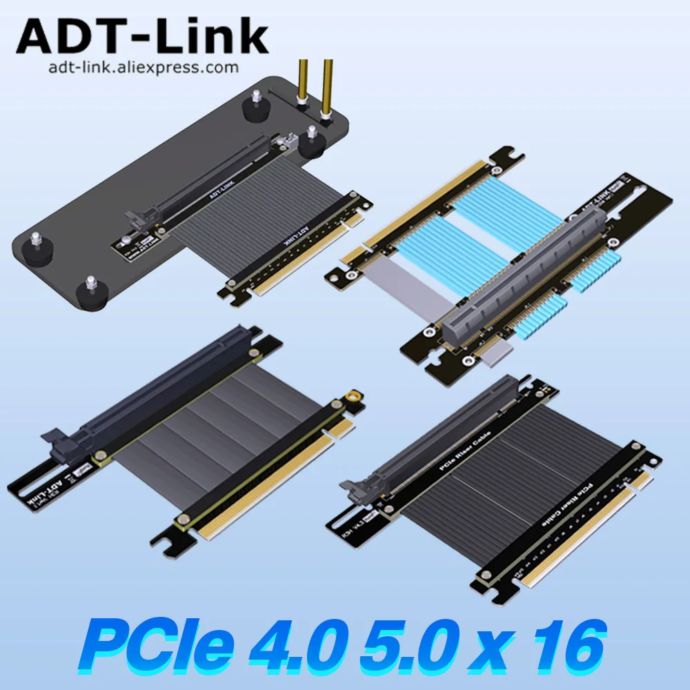 PCIe 4.0 Riser Cable for 5.0 GPU Vertical Mounting, 200mm 300mm 600mm PCI-Express 4.0 & 5.0 Extension Cable , 90 Degree Adapter
