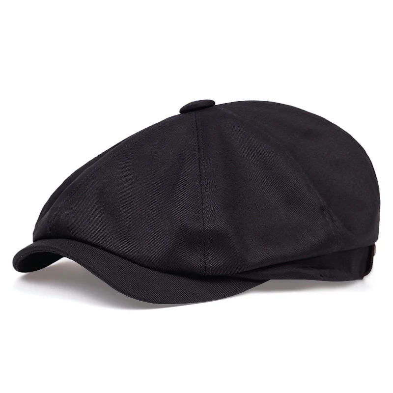 남성 레트로 뉴스 보이 모자 스티치 베레모 모자 가을 겨울 빈티지 화가 팔각형 모자 Gorras
