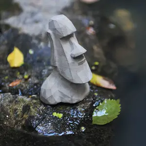 Cartoon Figurine Moai Stone Statue Decoration Desks Mini Statues And  Sculptures Easter Doll Twist Egg Ornament Home Accessories - AliExpress