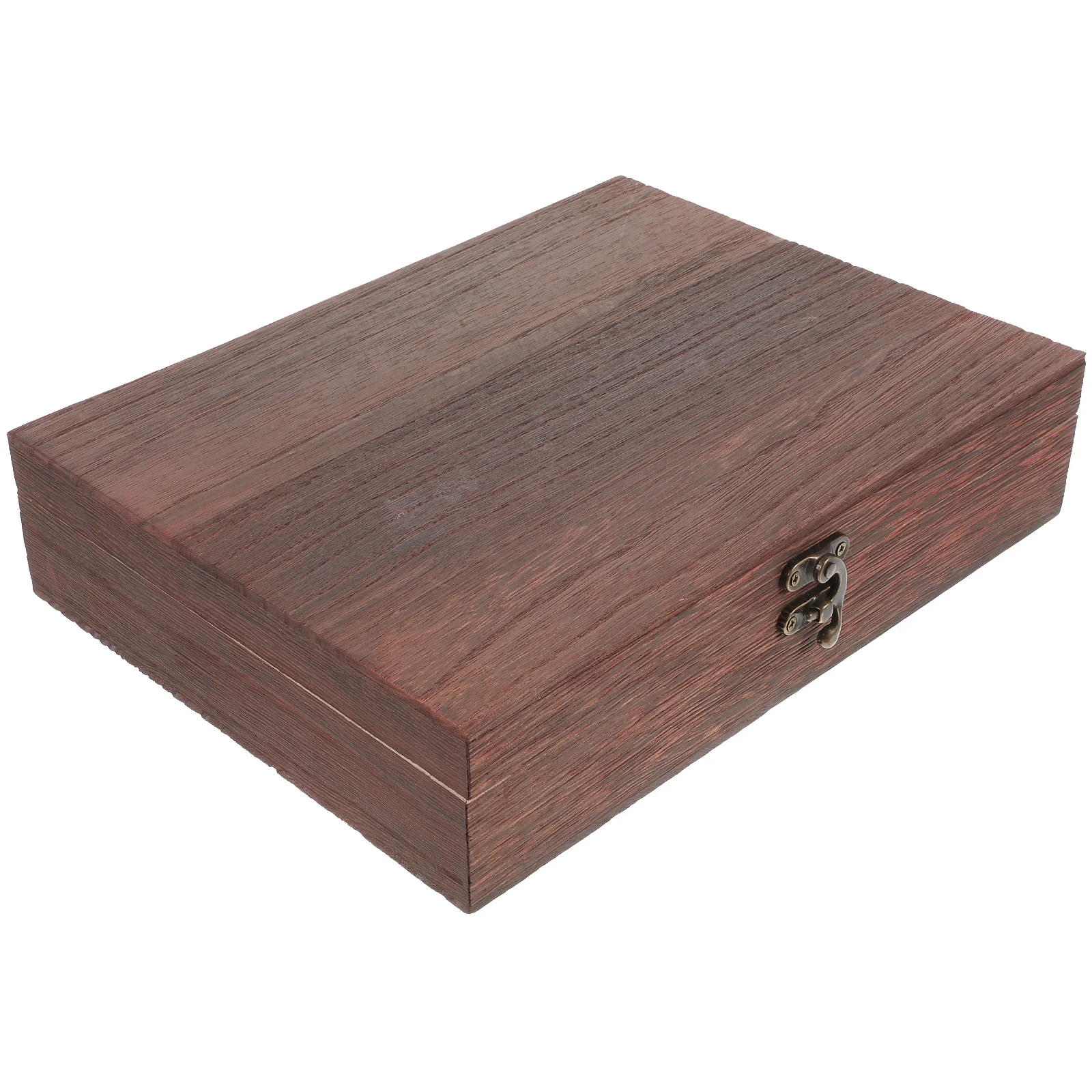 

Wooden Retro Storage Box Treasure Box Storage Case Simple Storage Container Dust-Proof With Lock