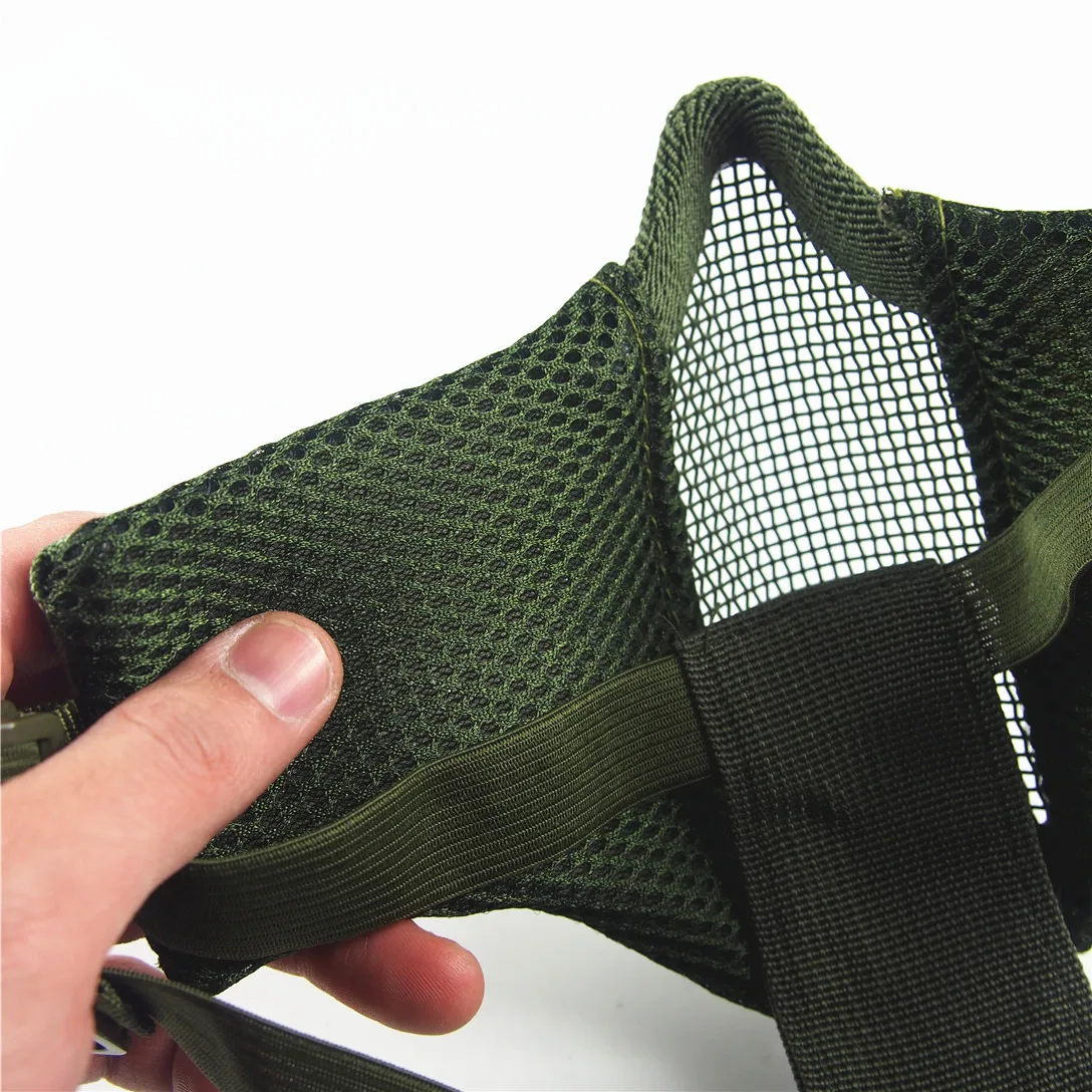 Tactical Half Face Airsoft Mask Foldable Metal Mesh Double Ribbon Adjustable CS Wargame Hunting Paintball Protective Masks