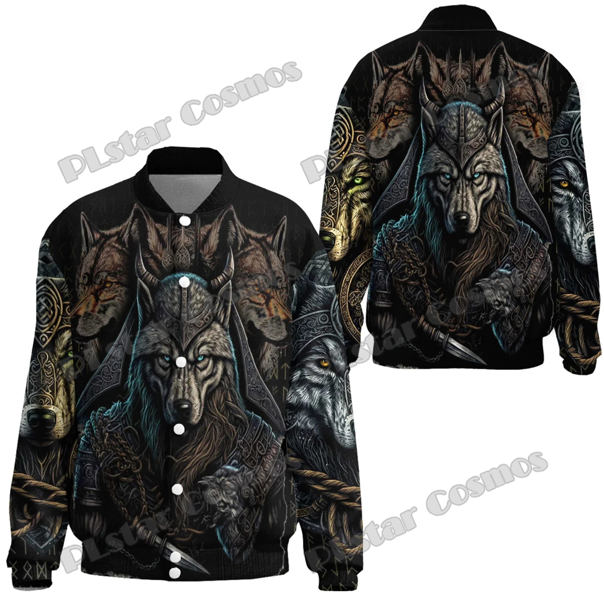 Wolf Warriors and Skull Tattoo 3D Printed Fashion Men's Baseball Varsity Jacket Unisex Casual Winter Baseball Jacket FX32 one piece pirate warriors 4