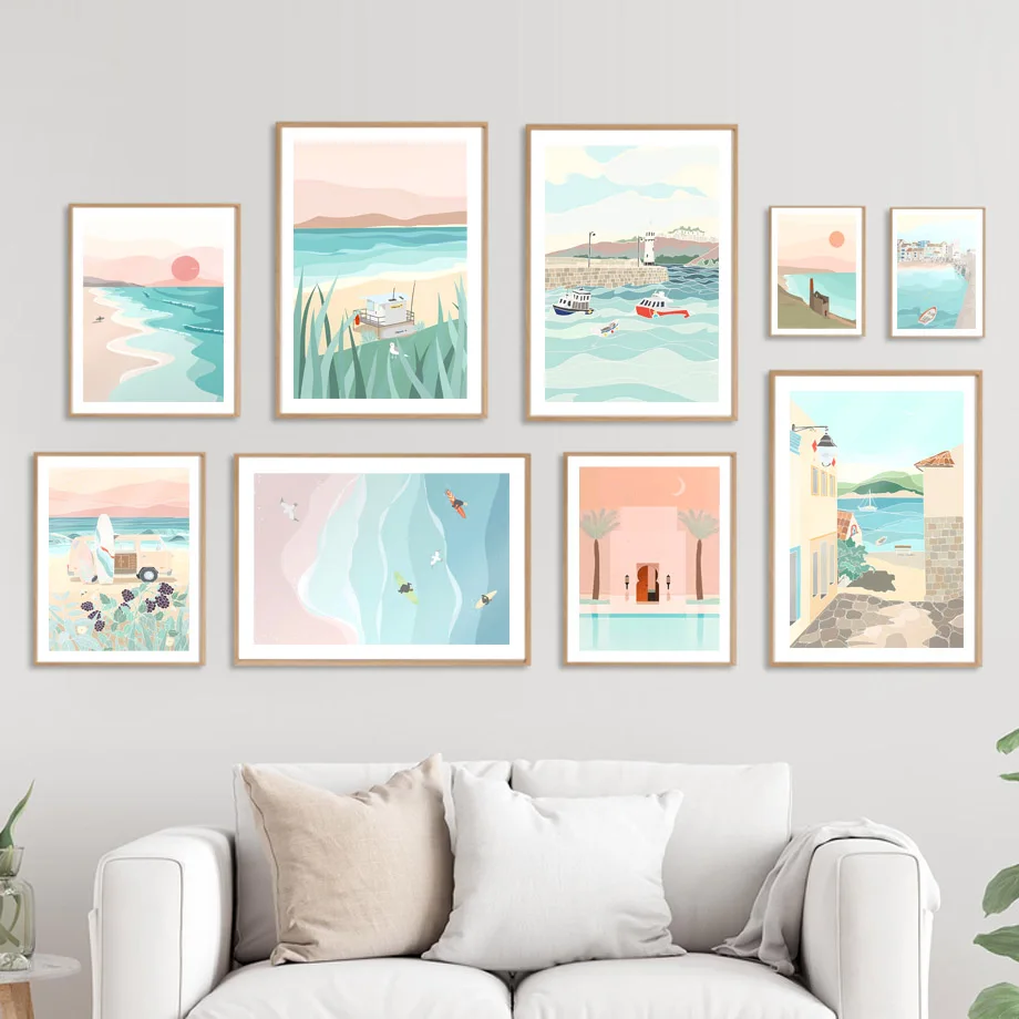 Summer Beach Scenery Canvas Painting Swim Wall Art Blue Sea Poster and  Prints for Living Room Decoration Home Decor Picture - AliExpress